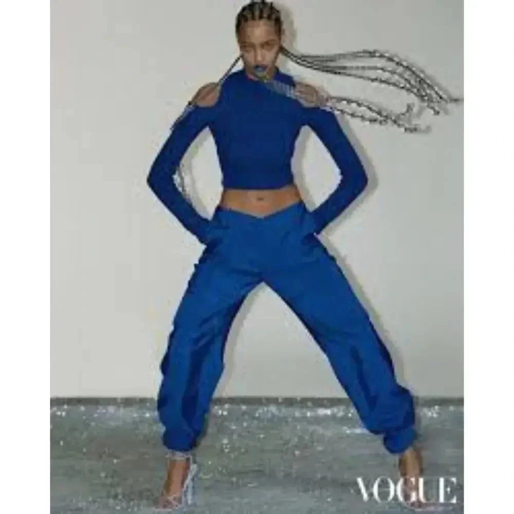 LAPOINTE Airy Cashmere Silk Fitted Cut Out Top In IndigoLarge Cold Should… - Picture 2 of 16